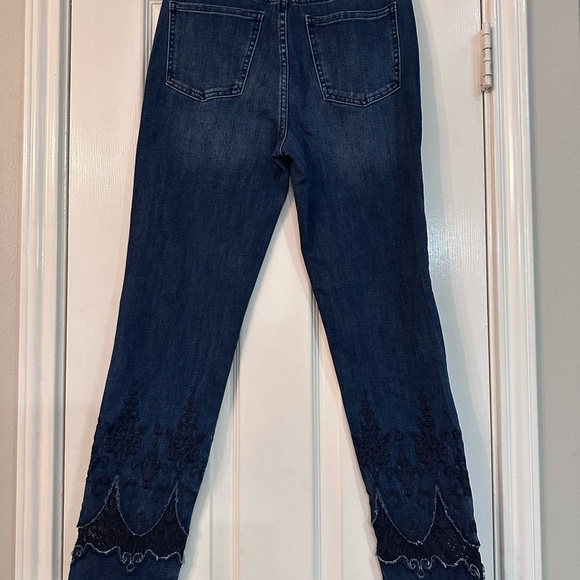 Soft Surroundings Dark Blue Ankle Jeans with Lace - Picture 4 of 4